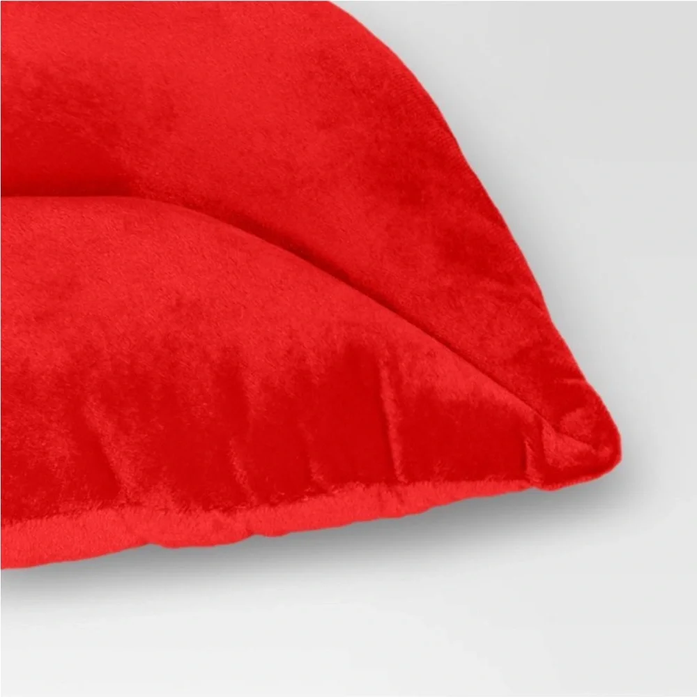 Room Essentials Lip Forever Velvet Throw Pillow in Berry Red & Neon Lip NEW